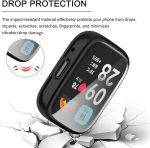 ⁦جراب بتصميم رفيع يوفر حماية كاملة مع شاشة حماية مدمجة من دلع موبايلك، جراب ناعم ومقاوم للصدمات من بولي يوريثين مقاوم للحرارة، متوافق مع ساعة شاومي ريدمي ووتش 3 لايت/ريدمي ووتش 3 اكتيف، أسود⁩ - الصورة ⁦2⁩