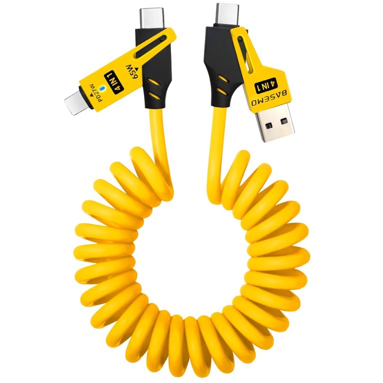 كيبل شحن USB C 4 في 1 65 واط، كيبل شحن سريع USB C الى نوع C الى كيبل شحن ليثيوم لايفون ايباد ماك بوك سامسونج، نقل بيانات عالي السرعة 480 نبضة في الثانية، سلك شحن متعدد مرتب