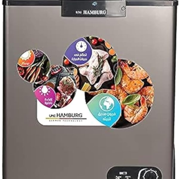 ديب فريزر CF-180-SS من هامبورج، 1.80 لتر، فضي اللون