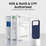 ⁦جراب موبايل من السيليكون السائل رفيع مع بطانة من المايكروفايبر مقاوم للخدش والصدمات حماية كاملة للموبايل متوافق مع آيفون 17 برو ماكس من اورنارتو، أكحلي غامق⁩ - الصورة ⁦7⁩