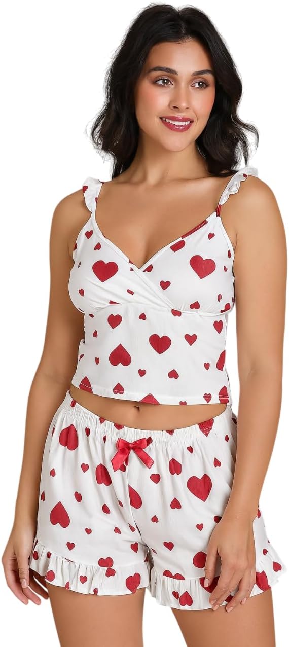 61HxLyI4zeL._AC_SL1280_.jpg لانجرى بيجاما ترندى حريمي قطعتين ابيض بقلوب احمر – توب + شورت هوت من كيان للتجاره للتوزيع كود 776