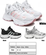 ⁦حذاء رياضي كاجوال للنساء -خفيف الوزن- خامات طبيعيه مقاومة للبكتريا والفطريات والروائح الكريهه – الألوان {رمادى & أسود & أبيض} - (Model 7)⁩ - الصورة ⁦2⁩