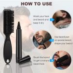 ⁦قلم ملء فراغات اللحية، قلم اللحية للرجال، قلم ملء فراغات اللحية للرجال مع فرشاة لحية ذات شعيرات، قلم تحديد اللحية بسهولة بملء الفراغات للرجال (لون بني)⁩ - الصورة ⁦3⁩