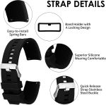 ⁦اساور ساعة سيليكون من كوبي - سريعة الفك - سوار ساعة بديل، سوار ساعة عالمي مقاوم للماء مع مشبك فضي للرجال والنساء متوافق مع اساور الساعات الذكية/الرياضية⁩ - الصورة ⁦3⁩