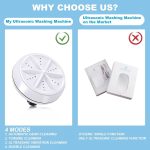 ⁦غسالة محمولة مزودة بقواعد شفط، بتصميم صغير 3 في 1 لتنظيف الفقاعات، تعمل بالموجات فوق الصوتية بمنفذ USB، - مقاس 3.54 بوصة، تحميل علوي، أبيض، 1.0 كيلوجرام⁩ - الصورة ⁦4⁩