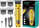⁦في جي ار ماكينة حلاقة شعر احترافية V-904 للرجال مع شفرة طلاء دي ال سي، شاشة LED رقمية، محرك عديم المسفرات، 4 امشاط قص، وقت تشغيل 250 دقيقة، بطارية ليثيوم 2000mAh (ذهبي) كفالة لمدة عام⁩ - الصورة ⁦3⁩