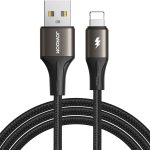 كابل بيانات للشحن السريع بقدرة 3 أمبير من سلسلة لايت-سبيد جوي رووم، نوع USB-A إلى لايتينينج، متوفر بمقاس 1.2 متر ولون أسود، موديل SA25-AL3، هاتف ذكي، حاسوب لوحي، محمول