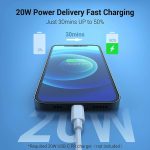 ⁦كيبل شحن سريع لايفون 20 واط 【معتمد من ابل】عبوة من قطعتين من كيبل USB-C الى لايتنينج (6.6 قدم) متوافق مع ايفون 12/12 ميني/12 برو/12 برو ماكس/11/11 برو ماكس/اكس اس ماكس/اكس ار/اكس، ايباد والمزيد⁩ - الصورة ⁦2⁩