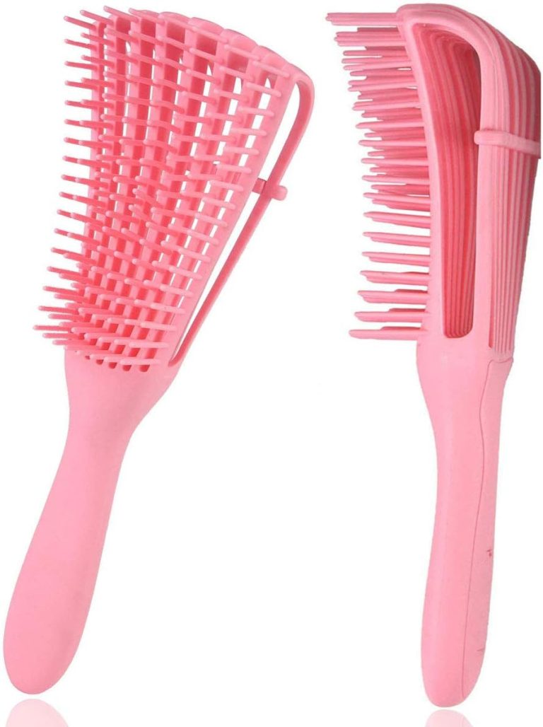 فرشاة فك تشابك الشعر من اس واي بي اف للشعر المجعد ذي النسيج الافريقي، 3 ايه الى 4 سي للشعر الرطب/الجاف/الطويل/السميك لتحسين ملمس الشعر - سهلة التنظيف - متعدد الالوان