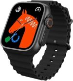 ساعة ذكية T800 الترا بشاشة عرض أكبر وسطوع، مقاومة للماء بعمق مع مساعد تحكم بالفيديو وشحن لاسلكي سريع، شاشة أكبر تظهر المزيد، بلوتوث، مع خاصية الاتصال قريب المدى(أسود)