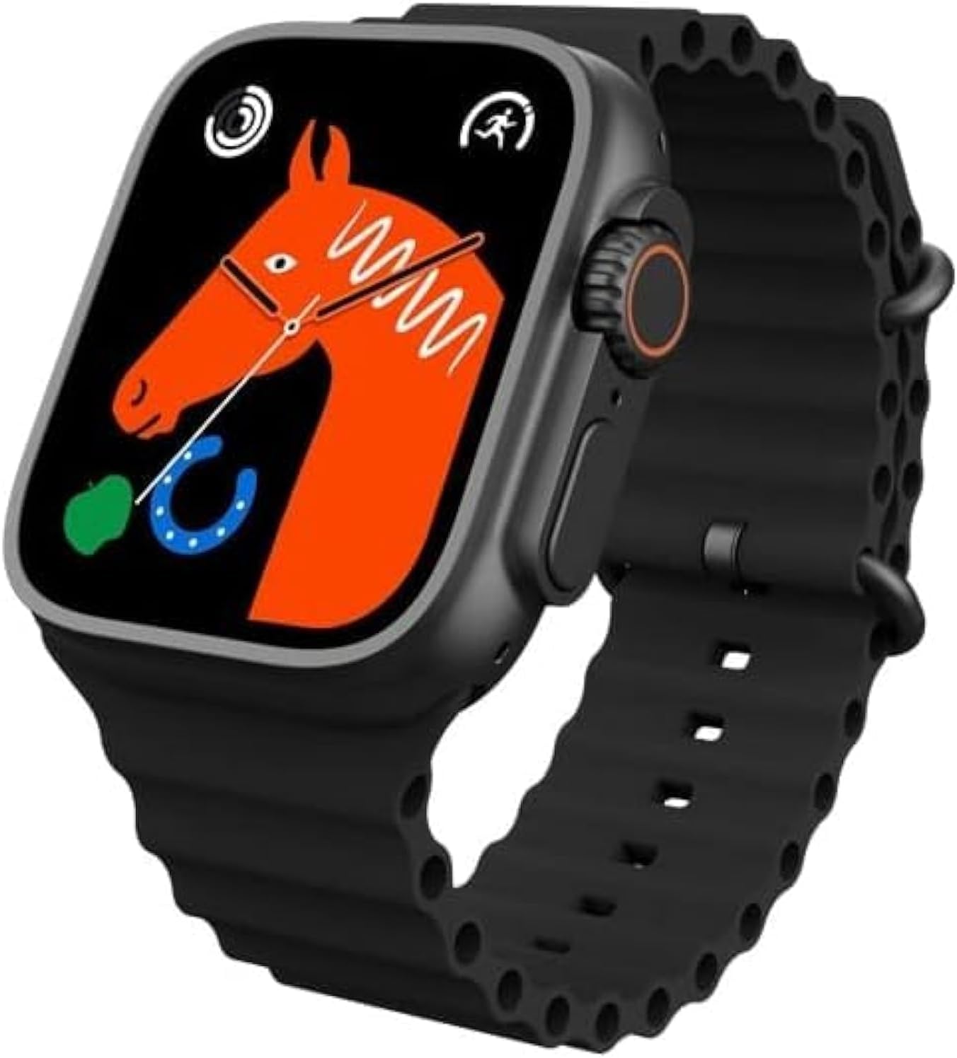 61MsDRvGnPL._AC_SL1500_.jpg ساعة ذكية T800 الترا بشاشة عرض أكبر وسطوع، مقاومة للماء بعمق مع مساعد تحكم بالفيديو وشحن لاسلكي سريع، شاشة أكبر تظهر المزيد، بلوتوث، مع خاصية الاتصال قريب المدى(أسود)