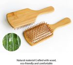 ⁦فرشاة شعر كرافت صديقة للبيئة من خشب الخيزران الطبيعي لفك تشابك الشعر وتدليك فروة الرأس للشعر الطويل المجعد والقصير الكثيف والرقيق للنساء والاطفال والرجال من مايسترو⁩ - الصورة ⁦7⁩
