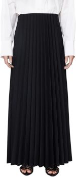 ⁦Trendyol Womens Black Pleated Knitted Long Skirt TCTSS24EE00005 Hijab Skirt⁩ - الصورة ⁦4⁩