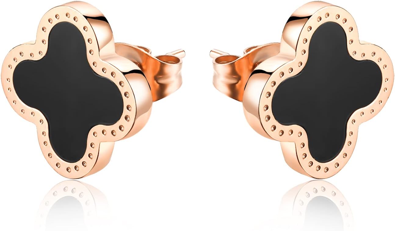 61NrTWjqRL._AC_SL1500_.jpg حلقان زهرة البرسيم بأربع اوراق للنساء مطلية بالذهب عيار 18 قيراط من الستانلس ستيل 4 أوراق شجر للحظ السعيد مجوهرات هدية للأم والابنة مصنوعة بدون أحجار كريمة شايني واي