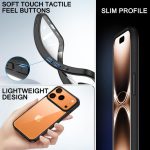 ⁦Dl3 Mobilak Case For iPhone 17 Pro Max 6.9 Inch, Crystal Clear Case [Not Yellowing] [Military Grade Drop Protection] Shockproof Protective Transparent Protective Slim Cover - Black⁩ - الصورة ⁦6⁩
