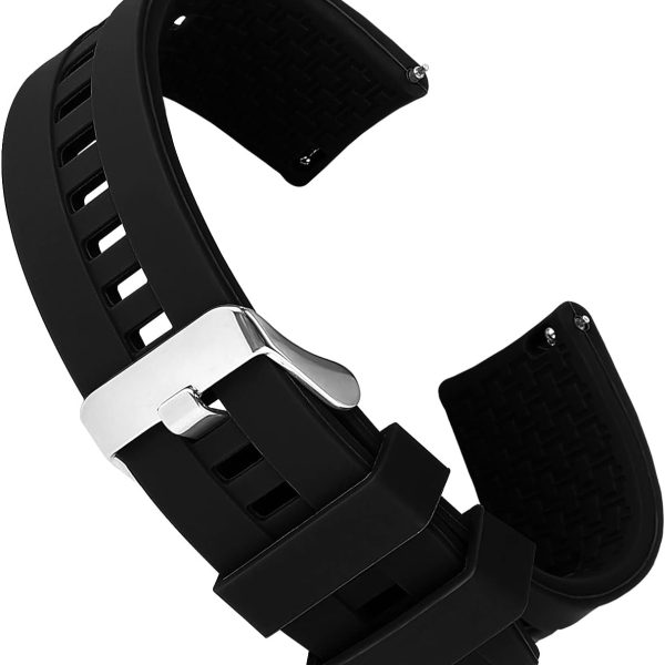 اساور ساعة سيليكون من كوبي - سريعة الفك - سوار ساعة بديل، سوار ساعة عالمي مقاوم للماء مع مشبك فضي للرجال والنساء متوافق مع اساور الساعات الذكية/الرياضية