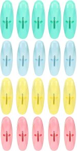 ⁦Plastic clothes peg set - 20 pieces, Multi Color⁩ - الصورة ⁦2⁩
