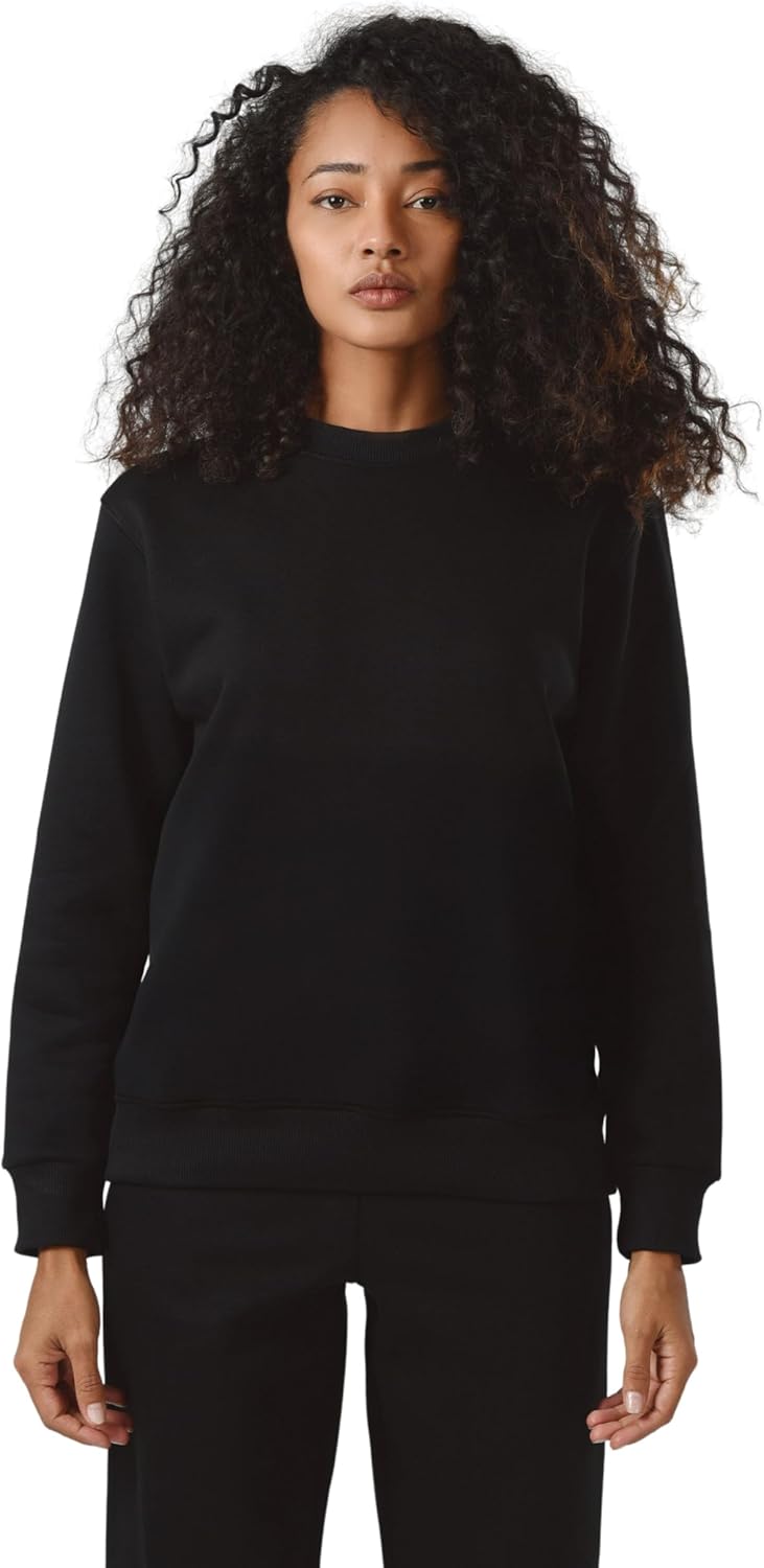 61Pl3tsw0OL._AC_SL1500_.jpg جين سويت شيرت - رقبة دائرية ضيقة من القطن والصوف الثقيل | ضروري يومي بسيط لراحة عصرية