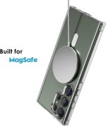 ⁦جراب حماية خلفي فائق الشفافية لموبايل سامسونج جالاكسي S24 ألترا مع ماج سيف من جي بي يو فيسين، تصميم متين من البولي يوريثين الحراري والبولي كربونات مع حلقة مغناطيسية مدمجة، شديد التحمل ومضاد للصدمات⁩ - الصورة ⁦6⁩