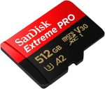 ⁦بطاقة ذاكرة مايكرو SD اكستريم برو من سانديسك 512 جيجابايت، تقنية UHS- I، فيديو 4K بالموبايل الذكي، وكاميرا الفيديو، سرعة قراءة 200 ميجابايت/ثانية، سرعة كتابة 140 ميجابايت/ثانية، ضمان مدى الحياة⁩ - الصورة ⁦2⁩