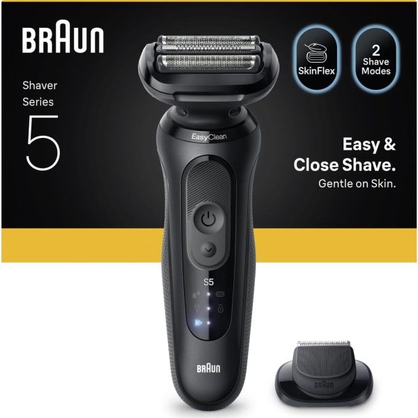 Braun Series 5 52-N1200S Electric Shaver up to 50 min + 1 Attachment, Black