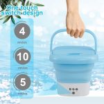 ⁦Chetsavz-Washing-Machine-Portable-Mini-Foldable-Washer-and-Spin-Dryer-Small-Foldable-Bucket-Washer-for-Camping-RV-Travel-Small-Spaces-Lightweight-and-Easy-to-Carry⁩ - الصورة ⁦2⁩