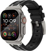 سوار ساعة ذكية بديل من الفولاذ المقاوم للصدأ بتصميم حلقات صلبة متوافق مع ساعة آبل بمقاسات 45 و44 و42 و41 و40 و38 ملم السلسلة 7 اس اي ومناسب لإصدارات السلسلة 1 و2 و3 و4 و5 و6 للرجال والنساء من كاديز