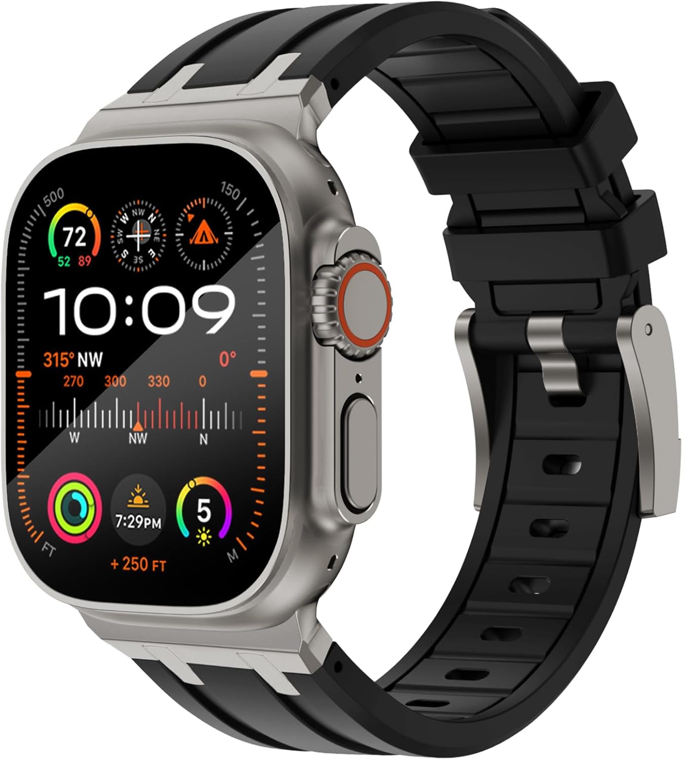 61UR9gA4RnL._AC_SL1500_.jpg سوار ساعة ذكية بديل من الفولاذ المقاوم للصدأ بتصميم حلقات صلبة متوافق مع ساعة آبل بمقاسات 45 و44 و42 و41 و40 و38 ملم السلسلة 7 اس اي ومناسب لإصدارات السلسلة 1 و2 و3 و4 و5 و6 للرجال والنساء من كاديز