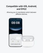 ⁦سماعات أذن فري بادز SE 4 ANC، بمدة تشغيل بطارية طويلة 50 ساعة، وأوضاع متعددة بخاصية إلغاء الضوضاء للسفر والمكتب، ببلوتوث 5.4، متوافقة مع iOS وأندرويد بمقاومة للماء والغبار IP54 من هواوي، أسود⁩ - الصورة ⁦8⁩