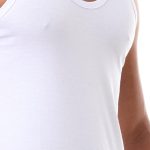 ⁦فانلة داخلية سادة برقبة دائرية بدون اكمام للرجال, أبيض, 4XL، من قطونيل⁩ - الصورة ⁦4⁩