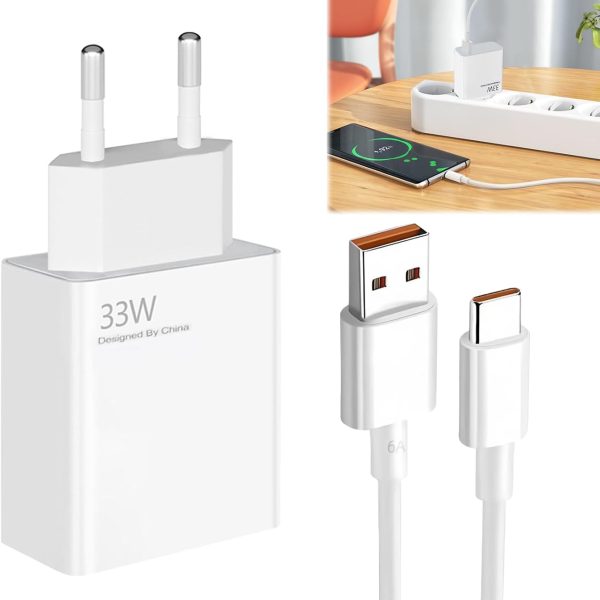 شاحن بولسينم لشاومي، شاحن سريع USB C 33 واط مع كابل USB C بطول 1.5 متر لريدمي نوت 13/12/11/9 برو/شاومي مي 10 10T 11T لايت برو 9 بوكو X5 برو/X3/X6
