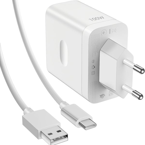 شاحن USB وكابل USB C بقدرة 100 وات من سوبرفوك لموبايل اوبو رينو 10 برو 10 برو + 5G، كابل محول شحن سريع 8 امبير من النوع C بطول 1 م لموبايل اوبو فايند X6 برو X7 الترا ريلمي 11 برو + ريلمي GT6 GT نيو 6