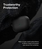 ⁦جراب مغناطيسي اونيكس من رينجكي [متوافق مع ماج سيف] مصمم لسامسونج جالاكسي بادز 3 برو وجراب جالاكسي بادز 3، يمنع البقع الدهنية بملمس جيد في اليد، غطاء مضاد للانزلاق - اسود⁩ - الصورة ⁦6⁩