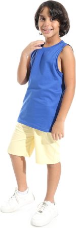 ⁦شورت عصري سادة قطن بأستك عند الخصر للأولاد من اندورا⁩ - الصورة ⁦5⁩