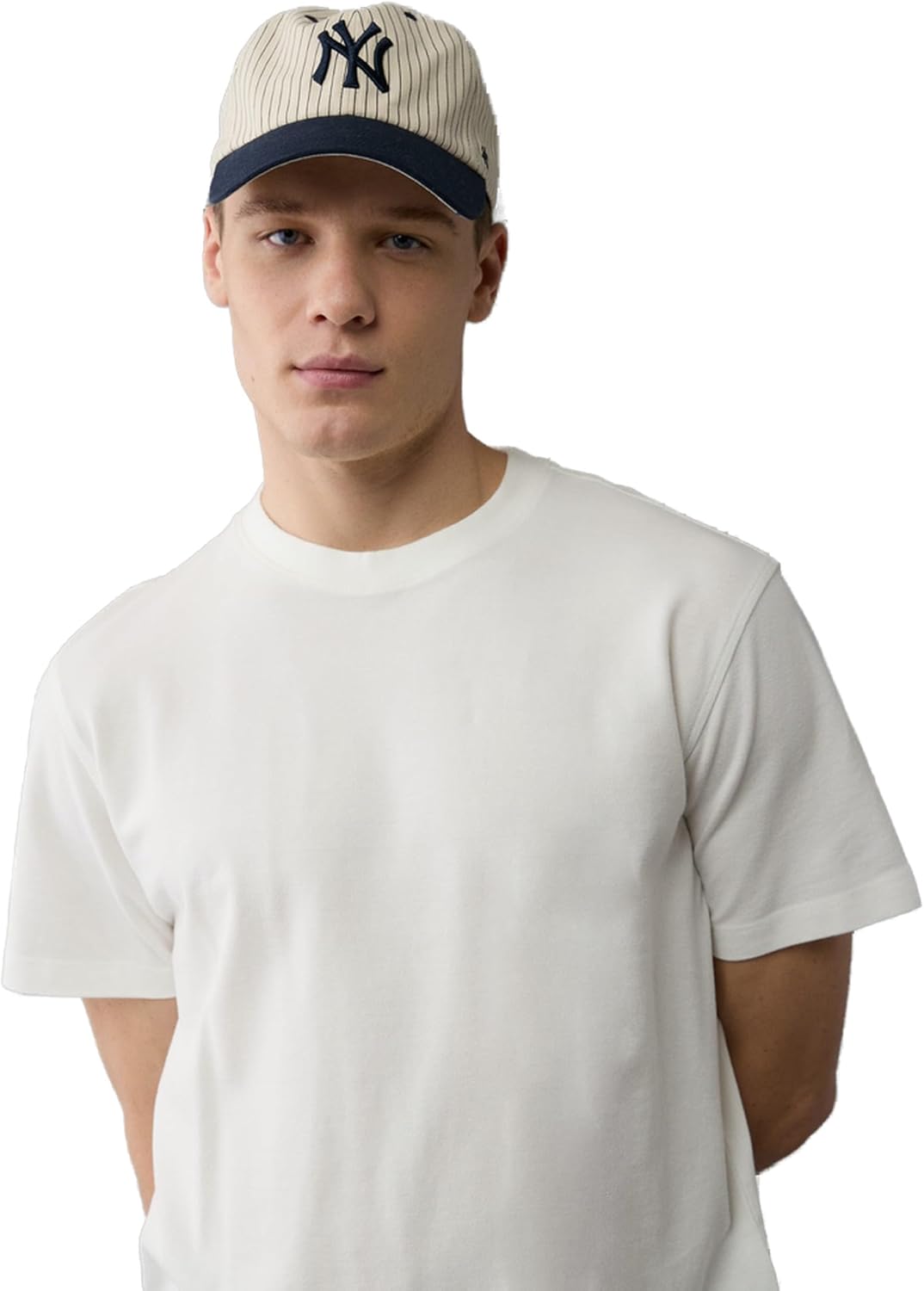 61Y8nsIk4kL._AC_SL1500_.jpg تيشرت من قماش بيكيه وتصميم على شكل مربع بقصة مريحة للرجال من امريكان ايجل