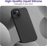 ⁦جراب حماية خلفي من السيليكون بتصميم رفيع ومضاد للصدمات لموبايل ايفون 13 مقاس 6.1 بوصة من اوتوفلاي (أسود)⁩ - الصورة ⁦4⁩