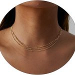 سلسلة ذهبية انيقة للنساء من فيرومي، سلسلة ثلاثية الطبقات مطلية بطلاء ذهبي 14 قيراط، سلاسل ستالايت ثلاثية بتصميم على شكل مشبك الورق، سلسلة مكونة من وصلات، مجوهرات مناسبة للارتداء اليومي
