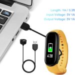 ⁦شاحن ساعة ذكية مغناطيسي بكيبل شحن USB بطول 1 م بديل للساعة الذكية ان اف سي متوافق مع شاومي مي باند 5 6 7 امازفيت باند 5 (أسود)⁩ - الصورة ⁦3⁩
