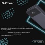 ⁦باور بانك GP-PB012 بشاشة LED 20000 مللي امبير في الساعة من جي باور - 3 منافذ (USB، مايكرو ونوع سي) - 2 كابل مدمجين - شحن سريع 22.5 وات - اسود⁩ - الصورة ⁦6⁩