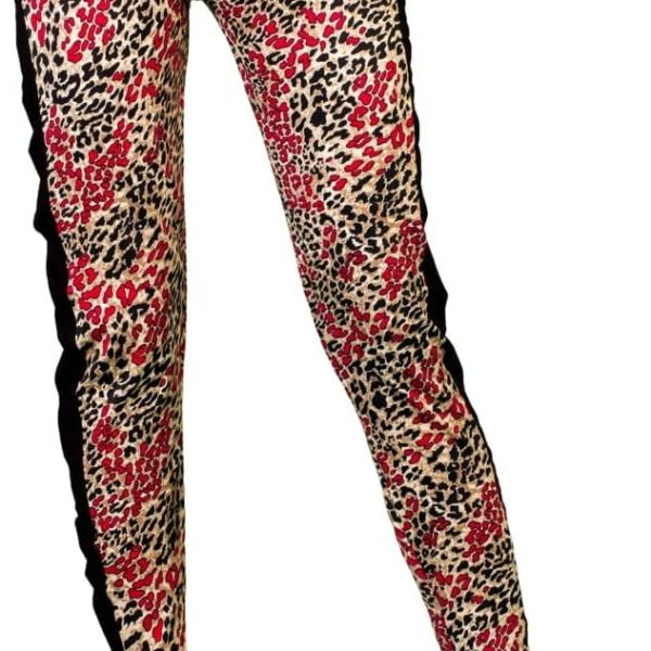 بنطال أحمر نسائى مشجر