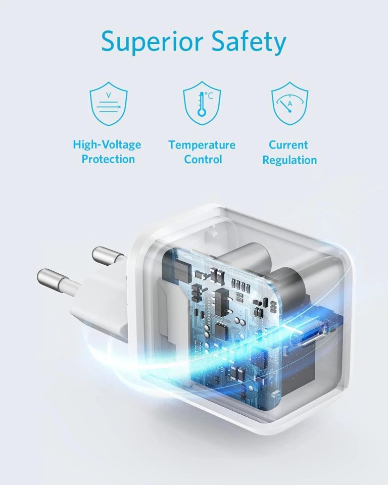 شاحن من أنكر بتقنية USB-C، متوافق مع الهواتف الخلوية، باور بورت III كيوب 20 واط، لسلسلة آيفون 15/14/13 وسامسونج جالاكسي