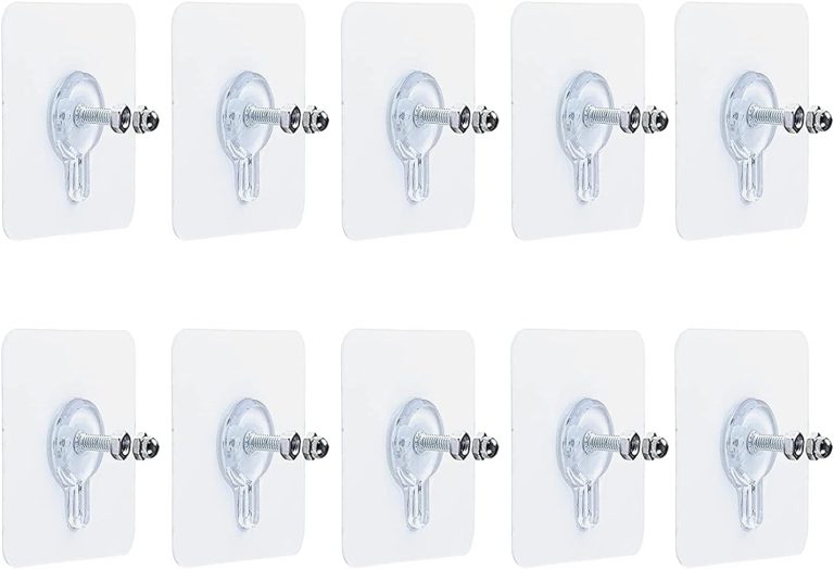 10 × مسامير لاصقة للتعليق على الحائط لتعليق المسامير اللاصقة خطافات تثبيت للمطبخ والحمام وغرفة النوم المعيشة من ميزو أبيض الحد الأقصى للوزن الموصى به: 5.0 كيلوجرام بلاستيك