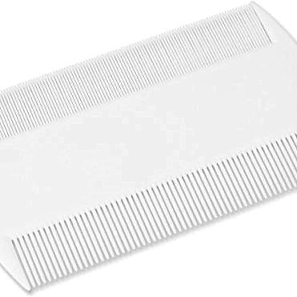 أمشاط صئبان مزدوجة الجوانب للكشف عن قمل الرأس للأطفال والحيوانات الأليفة (قطعتان، أبيض)