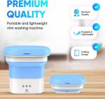 ⁦غسالة صغيرة محمولة قابلة للطي من سيستام توربو للملابس الداخلية والجوارب والتيشيرتات مناسبة للغرف الصغيرة والشقق والتخييم والسفر متعدد الألوان⁩ - الصورة ⁦3⁩