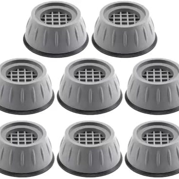 قواعد مضادة للاهتزاز لغسالة الملابس والمجفف ممتصة للصدمات وتقضي على الضوضاء لدعم غسالة ومنع اهتزازاها وحركتها وتأتي بمقاس موحد 8 قطع من فريش تعبئة أمامية رمادي