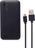 ⁦باور بانك PB90 نحيف للشحن السريع 10000 مللي أمبير في الساعة - 20 وات و22.5 وات، منافذ إخراج مزدوجة (USB-C + USB-A) متوافق مع آيفون 15/14/13/12 وسامسونج جالاكسي S24/S23 وهواوي وشاومي وايباد من هافيت⁩ - الصورة ⁦2⁩