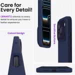 ⁦جراب موبايل من السيليكون السائل رفيع مع بطانة من المايكروفايبر مقاوم للخدش والصدمات حماية كاملة للموبايل متوافق مع آيفون 17 برو ماكس من اورنارتو، أكحلي غامق⁩ - الصورة ⁦5⁩