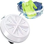 غسالة محمولة بالموجات فوق الصوتية من دي ام جي، 4 أوضاع، غسالة توربو صغيرة الحجم مع طاقة USB وقاعدة لاصقة سفلية لغسالة توربو معقمة للمنزل والعمل والسفر وغرفة الكلية والسيارات الترفيهية والشقة