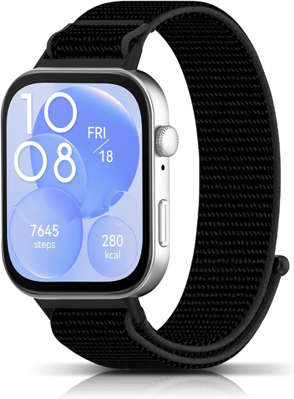 61fZTGt2fqL._AC_SL1500_.jpg سوار نايلون مرن مزود بمسامات للتهوية للرجال والنساء، أساور قابلة للتعديل بديلة لساعة هواوي فيت 3 وفيت 4 وفيت 4 برو من دلع موبايلك