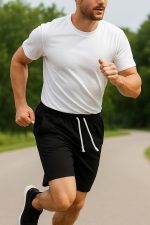 ⁦شورت رياضي كاجوال للرجال بخامة مريحة بجيوب جانبية وحبل ربط واستيك فى الوسط للشباب والرجال من ميزا⁩ - الصورة ⁦3⁩